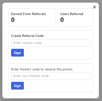 Referral campaign with fixed points