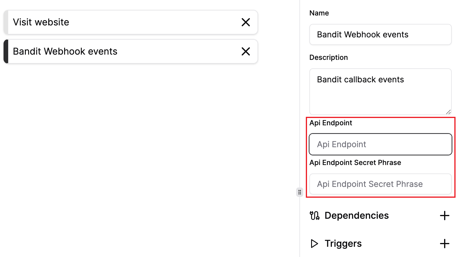 Configure Webhook Event